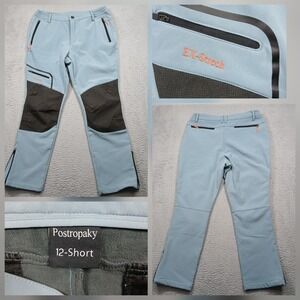 Postropaky EX-Stretch Ski Pants Women's 12 Short Blue Softshell Fleece Lined